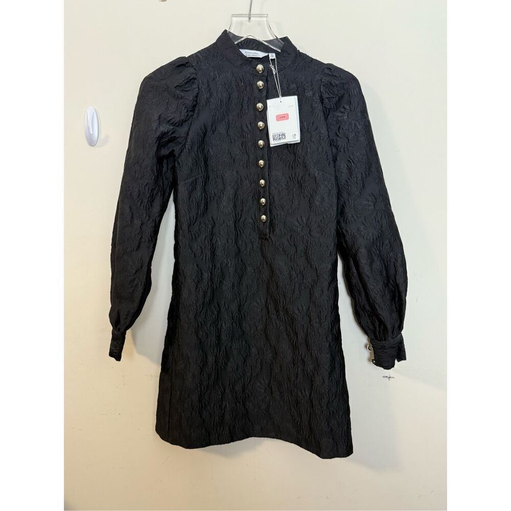 & Other Stories Stockholm Atelier Floral Button Jacquard Mini Dress Size 0 NWT B